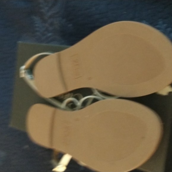 J Crew Double Cross Sandal 8. Silver NIB. - Picture 2 of 3